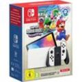 Nintendo Switch OLED Konsole 64 GB Grau, Weiß inkl. Super Mario Bros. Wonder, inkl. 12 Monate Nintendo Switch Online