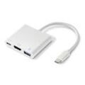 Renkforce RF-4366444 Adapter [1x USB-C® Stecker - 1x HDMI-Buchse, USB 3.2 Gen 1 Buchse A (USB 3.0), USB-C® Buchse] Weiß vergoldete Steckkontakte 12.00 cm