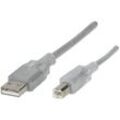 Renkforce USB-Kabel USB 2.0 USB-A Stecker, USB-B Stecker 1.80 m Transparent RF-4538144