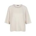 Rundhals-Pullover Raglan-Halb­arm include beige