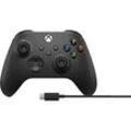 MICROSOFT Wireless Controller + USB C Kabel Schwarz für PC, Xbox One, Series S, X