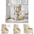 Elektrischer Massagesessel mit Aufstehhilfe Creme Stoff - Sessel - Creme - The Living Store