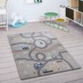 Kinderteppich Kinderzimmer Teppich Spielmatte Spielteppich Straßenteppich Grau Grün 80x150 cm - Paco Home