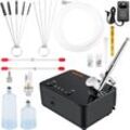 VEVOR Dual Action Airbrush Set mit Lackierpistole, 30 psi ± 15 % Luftkompressor 220 V Airbrushpistole Set für Make-up, Maniküre, Tätowierung,