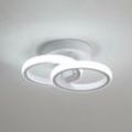 Goeco - Moderne led Deckenleuchte, 22W Acryl Deckenlampe, kreatives Design mit 2 Ringen, kaltes weißes Licht 6000K für Flur, Balkon, Treppe