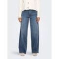 High-waist-Jeans ONLY "ONLMADISON BLUSH HW WIDE DNM TAI853 NOOS", Damen, Gr. XL (42), Länge 32, blau (special blau grau denim), Denim/Jeans, Obermaterial: 92% Baumwolle, 6% Elastomultiester, 2% Elasthan, unifarben, modisch, Jeans