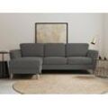 Ecksofa HOME AFFAIRE "MARSEILLE (242/152cm),L-Form, Rec. rechts/links", grau (dunkelgrau), B:242cm H:88cm T:152cm, 68% Polypropylene, 32% Polyester, Sofas, Massivholzbeine aus Eiche, in verschieden Bezügen und Farbvarianten