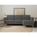 Ecksofa HOME AFFAIRE "MARSEILLE (242/152cm),L-Form, Rec. rechts/links", grau (dunkelgrau), B:242cm H:88cm T:152cm, 68% Polypropylene, 32% Polyester, Sofas, Massivholzbeine aus Eiche, in verschieden Bezügen und Farbvarianten