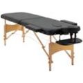 HOMCOM Massagetisch mit Kopfstütze und Tragegriffen schwarz 185L x 60B x 61-88H cm