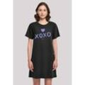 Shirtkleid F4NT4STIC "Valentinstag xoxo Damen T-Shirt Kleid", Damen, Gr. 5XL, schwarz, Obermaterial: 100% Baumwolle, casual, regular fit, Rundhals, Kurzarm ohne Bündchen, Kleider, Print