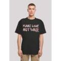 T-Shirt F4NT4STIC "Woodstock Make Love Not War Festival", Herren, Gr. L, schwarz, Obermaterial: 100% Baumwolle, casual, oversize, Rundhals, Kurzarm ohne Bündchen, Shirts, Print