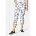 7/8-Hose STOOKER WOMEN "Tahiti Print Capri Slim Fit", Damen, Gr. 38, watercolor blau, Twill, 98% Baumwolle, 2% Elasthan, casual, eng 7/8-Länge, Hosen, Capri Slim Fit Casual Clean Wash Twill Coloured für Damen