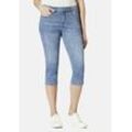 7/8-Hose STOOKER WOMEN "Tahiti Print Capri Slim Fit", Damen, Gr. 38, flower discharge, Twill, 98% Baumwolle, 2% Elasthan, casual, eng 7/8-Länge, Hosen, Capri Slim Fit Casual Clean Wash Twill Coloured für Damen