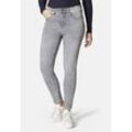 5-Pocket-Jeans STOOKER WOMEN "Rio Fexxi Move Strass Skinny Fit", Damen, Gr. 40, Länge 30, grau (grau bleached), Denim/Jeans, 83% Baumwolle, 16% recycled Polyester, 1% Elasthan, casual, skinny fit lang, Jeans, Skinny Fit Casual Clean Wash Denim Jeans Magic Shape Effekt für Damen