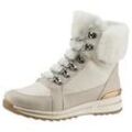 Winterboots ARA "OSAKA", Damen, Gr. 6,5, beige (creme, beige), Glattleder, Lammfell, sportlich, Schuhe, Schnürboots, Winterstiefelette in Komfortweite H = sehr weit