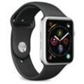 Apple Watch Series 4 (2018) GPS + Cellular 44 mm - Aluminium Silber - Sportarmband Schwarz