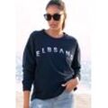 ELBSAND Sweatshirt 'Sontje' blau Gr. L (40) für Damen. Rundhals und Logodruck. Figurumspielend. Nachhaltig.