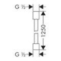 AXOR Brausenschlauch Starck Isiflex DN15 chrom mit beidseitig zylindrischer Mutter 1250mm 28282000