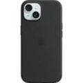 APPLE Silikon Case mit MagSafe, Backcover, Apple, iPhone 15, Schwarz