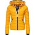 Steppjacke NAVAHOO "Kimuk Prc", Damen, Gr. XXL (44), gelb, Oberstoff: 100% Nylon, Futter: 100% Polyester, Wattierung: 100% Polyester, Ärmelfutter: 100% Polyester, casual, figurbetont hüftlang, Jacken, leichte Übergangsjacke mit Kapuze