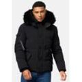 Winterjacke STONE HARBOUR "Halvaar", Herren, Gr. XL (54), schwarz, Oberstoff: 100% Polyester, Futter: 100% Polyester, Wattierung: 100% Polyester, Ärmelfutter: 100% Polyester, Kunstpelz: 100% Polyester, modisch, gerade normal, hoch geschlossener Ausschnitt, Langarm Ärmel ohne Ärmelschlitz Rippstrickbündchen, Jacken, stylischer Winterparka mit abnehmbarer Kapuze