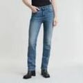 Straight-Jeans G-STAR "Strace Straight Wmn", Damen, Gr. 27, Länge 32, blau (sun faded niagara), Denim/Jeans, Obermaterial: 92% Baumwolle, 6% Elastomultiester, 2% Elasthan, casual, straight fit, Jeans