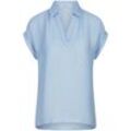 Bluse V-Ausschnitt Peter Hahn blau