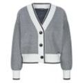 Strickjacke tiefem V-Ausschnitt BASLER weiss