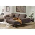 Ecksofa W.SCHILLIG "run, Designsofa mit tollem Sitzkomfort, bequem, L-Form", braun (chocolate w82), B:279cm H:88cm T:178cm, Longlife Xtra-Leder Z73: Naturwalkleder der Luxusklasse aus den erlesensten Rohhäuten. Hautstärke 1, 1 u2013 1, 3 mm, ROHLEDER Jacquard-Flachgewebe Q2 W60 (63% Polyester, 37% Polyacryl), ROHLEDER Chenille-Flachgewebe Q2 W77 (68% Polyacryl, 32% Polyester), Stoff S37 (100% Poly