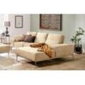 Ecksofa W.SCHILLIG "run, Designsofa mit tollem Sitzkomfort, bequem, L-Form", beige (sahara s37), B:279cm H:88cm T:178cm, Longlife Xtra-Leder Z73: Naturwalkleder der Luxusklasse aus den erlesensten Rohhäuten. Hautstärke 1, 1 u2013 1, 3 mm, ROHLEDER Jacquard-Flachgewebe Q2 W60 (63% Polyester, 37% Polyacryl), ROHLEDER Chenille-Flachgewebe Q2 W77 (68% Polyacryl, 32% Polyester), Stoff S37 (100% Polyest