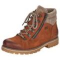 Winterboots REMONTE, Damen, Gr. 41, braun (braun, beige), Leder, Filz, klassisch, Schuhe, Blockabsatz, Outdoorschuh, Schnürschuh im trendigen Bergsteiger-Look