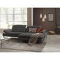 Ecksofa W.SCHILLIG "enjoy&MORE, Designsofa, elegant und bequem, L-Form", grau (anthrazit r66), B:294cm H:87cm T:185cm, Chenille-Flachgewebe R66 (85% Polyester, 15% Nylon), Longlife Xtra-Leder Z59: Glattleder mit modischer Prägung. Hautstärke 0, 9 - 1, 1 mm, Stoff S37 (100% Polyester), Sofas, Sitztiefenverstellung, Füße schwarz pulverbeschichtet, Breite 294 cm