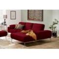 Ecksofa W.SCHILLIG "run, Designsofa mit tollem Sitzkomfort, bequem, L-Form", rot (merlot w82), B:279cm H:88cm T:178cm, Longlife Xtra-Leder Z73: Naturwalkleder der Luxusklasse aus den erlesensten Rohhäuten. Hautstärke 1, 1 u2013 1, 3 mm, ROHLEDER Jacquard-Flachgewebe Q2 W60 (63% Polyester, 37% Polyacryl), ROHLEDER Chenille-Flachgewebe Q2 W77 (68% Polyacryl, 32% Polyester), Stoff S37 (100% Polyester