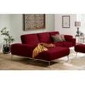 Ecksofa W.SCHILLIG "run, Designsofa mit tollem Sitzkomfort, bequem, L-Form", rot (merlot w82), B:299cm H:88cm T:178cm, Longlife Xtra-Leder Z73: Naturwalkleder der Luxusklasse aus den erlesensten Rohhäuten. Hautstärke 1, 1 u2013 1, 3 mm, ROHLEDER Jacquard-Flachgewebe Q2 W60 (63% Polyester, 37% Polyacryl), ROHLEDER Chenille-Flachgewebe Q2 W77 (68% Polyacryl, 32% Polyester), Stoff S37 (100% Polyester