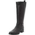 Weitschaftstiefel SHEEGO "Große Größen", Damen, Gr. 41, XL-Schaft, schwarz, Obermaterial: 100% Leder, klassisch, Schuhe, in Schaftweite XXL mit Zierband um der Fußfessel