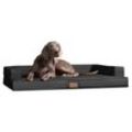 Tierlando ® Orthopädisches Design Hundesofa GIBSON VISCO Kunstleder kubische Form schwarz/ graphit 1 m, 22 cm, 80 cm