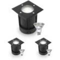 LED Bodeneinbaustrahler Schwarz eckig 230V IP67 - Leuchtmittel: GU10 5W 4000K DI...