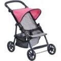 Puppenbuggy KNORRTOYS "Liba - Jeans Grey", grau (jeans grau), Puppenwagen, KinderB:35cm H:54cm T:44cm, Metall, Kunststoff, Stoff, B:35cm H:54cm T:44cm