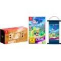 NINTENDO SWITCH Spielekonsole "Lite – Hyrule-Edition + Zelda: Echoes of Wisdom + Zelda-Schriftrolle", gold (goldfarben), B:20,8cm H:9,11cm T:2,84cm, Spielekonsolen