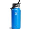 Trinkflasche HYDRO FLASK "Wide Flex Straw Cap", blau (cascade), H:23,9cm, Edelstahl, Trinkflaschen, TempShield™-Isolierung verhindert Kondenswasserbildung