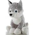 Kuscheltier HEUNEC "Husky XL", grau (grau, weiß), Plüschfiguren, KinderH:76cm, Polyester, sitzend, H:76cm