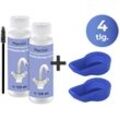 Reinigungs-Set MAXIMEX "Anti-Kalk-Caps und Entkalkungsgel", blau, B:4cm H:14cm L:4cm, Reinigungs-Sets, Reinigungsmittel Entkalker, für Wasserhähne, Armaturen, Kacheln, Duschköpfe, je 125 ml, Zitrusduft