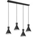 TRIO LEUCHTEN Pendelleuchte "Enzo", schwarz (schwarz matt), H: 150,0cm, Lampen, Hängelampe 4-flammig, E27 max 28W (exkl.), höhenverstellbar, Ø 20cm