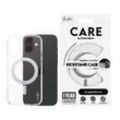 CARE BY PANZERGLASS Handyhülle "Kickstand Case für Apple iPhone 16", silber (transparent, silber), B:11cm H:1,9cm T:19,6cm, Hüllen, Backcover, Schutzhülle, Handyschutzhülle, Case, Schutzcase, stoßfest