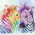 Kreativset DIAMOND DOTZ "Diamond Painting Regenbogen Zebras", bunt, Kreativsets, Kinder