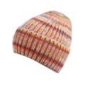 Beanie CAPELLI NEW YORK, Damen, orange (combo orange), Grobstrick, Strick, Materialmix, meliert, gestreift, mehrfarbig, gemustert, casual,feminin,modisch,sportlich, Mützen, mit lebendigen Streifenmustern