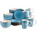 Kaffeeservice HOME AFFAIRE "Geschirr-Set, Service Bel Tempo", blau (dunkelblau), 18 tlg., Keramik, Geschirr-Sets, mit Spiraldekor, 18 Teile, für 6 Personen