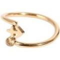 Fingerring FIRETTI "Schmuck Geschenk Damenring Sternzeichen", gold (gelbgoldfarben, gelb, gelb), Fingerringe, Damen, 5,00 g, Schütze, Edelstahl, 1,2mm, Made in Germany - mit Zirkonia (synth.)