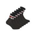 Kurzsocken FILA "Socken 6er Pack", Damen, Gr. 35, schwarz, Obermaterial: 80% Baumwolle CO. 18% Polyester PES. 2% Elasthan EL., Socken