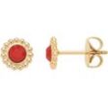 Paar Ohrstecker LEONARDO "Ohrringe Florena, 023547", gold (gelbgoldfarben, rot, rot), Ohrringe, Damen, Edelstahl, mit Kristallglas